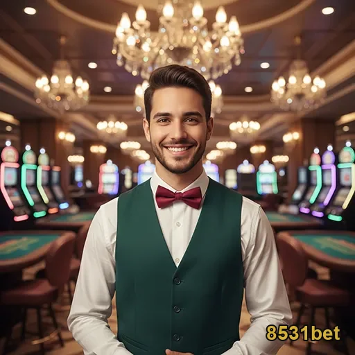 Atendente VIP auxiliando jogador em cassino online